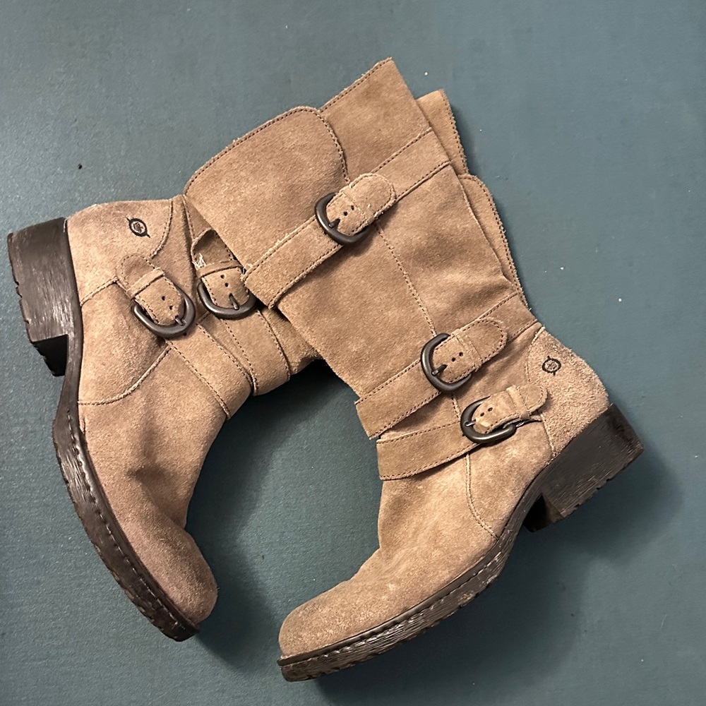 Born Tan Suede Mid-calf boots